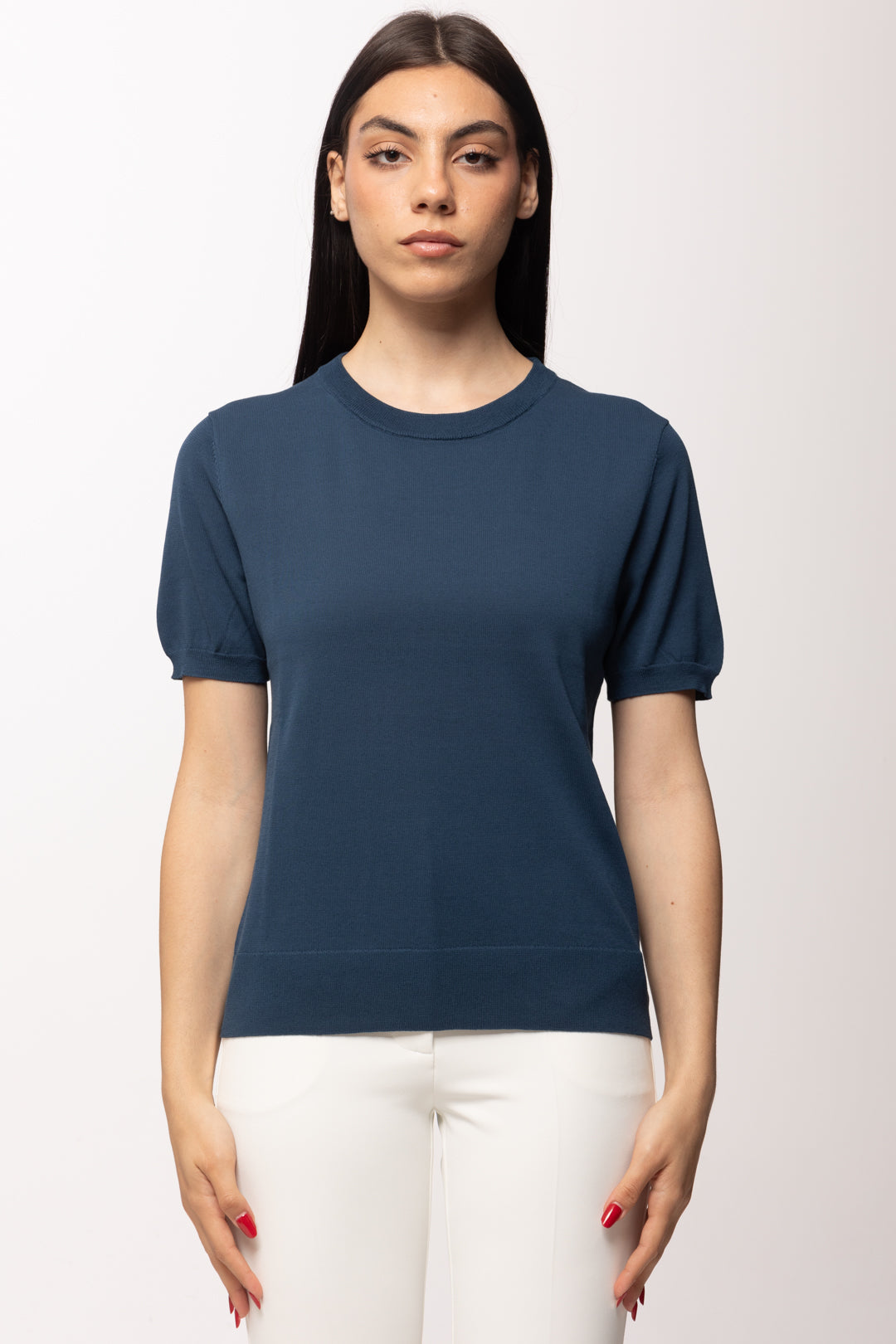 Patrizia Pepe T-shirt In Maglia 8K0409 K027 LAGOON BLUE