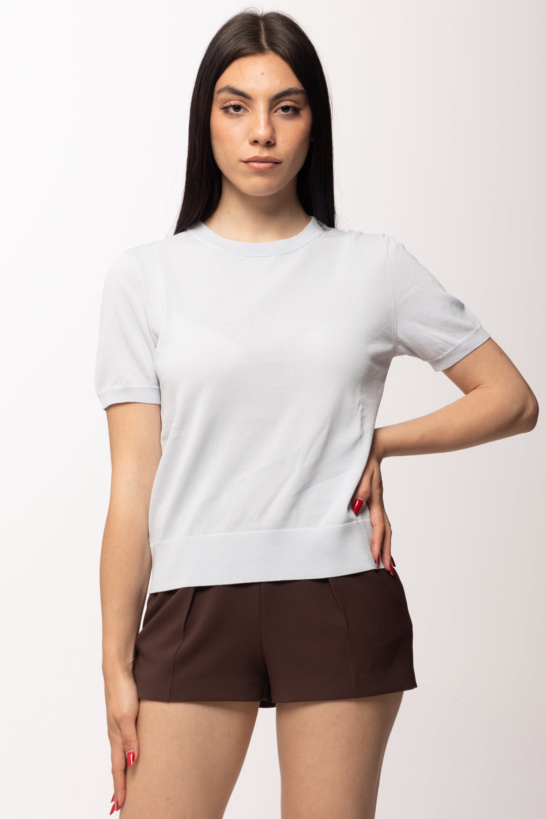 Patrizia Pepe T-shirt In Maglia 8K0409 K027 SKY GRAY
