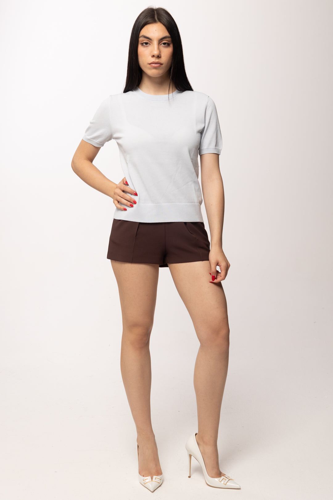 Patrizia Pepe T-shirt In Maglia 8K0409 K027 SKY GRAY