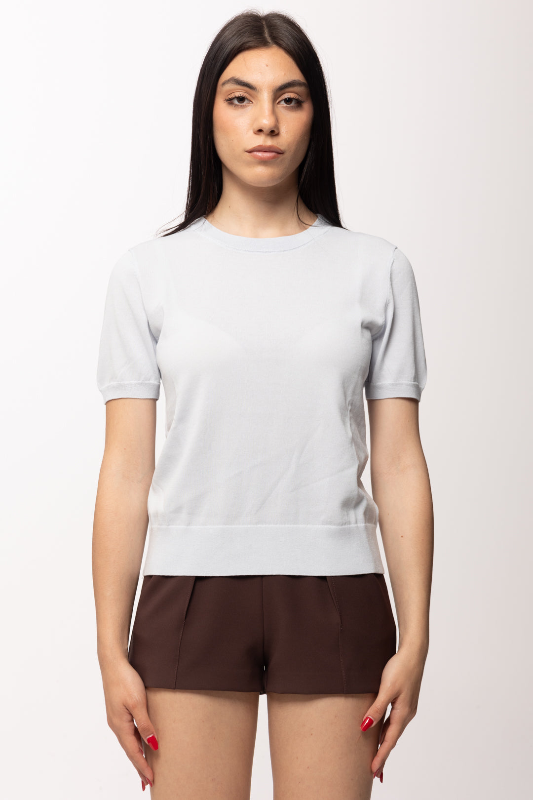 Patrizia Pepe T-shirt In Maglia 8K0409 K027 SKY GRAY
