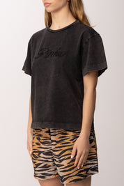 Pinko T-shirt Loose Fit con Ricamo Logo Tono Su Tono 106575 A36T Z98