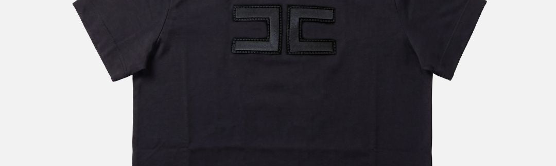 Elisabetta Franchi Bambina T-shirt Nera con Logo EFTS265CJE018.N000