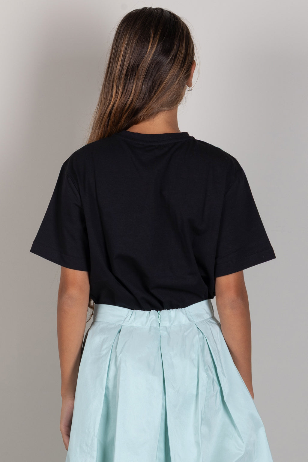 Elisabetta Franchi Bambina T-shirt Nera con Logo EFTS265CJE018.N000
