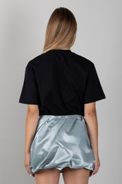 Elisabetta Franchi Bambina T-shirt Nera con Logo EFTS265CJE018.N000