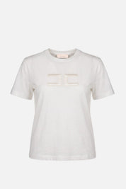 Elisabetta Franchi Bambina T-shirt On Logo Frontale Ricamato EFTS265CJE018.0004