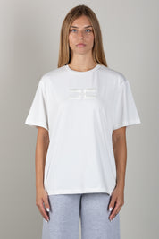 Elisabetta Franchi Bambina T-shirt On Logo Frontale Ricamato EFTS265CJE018.0004
