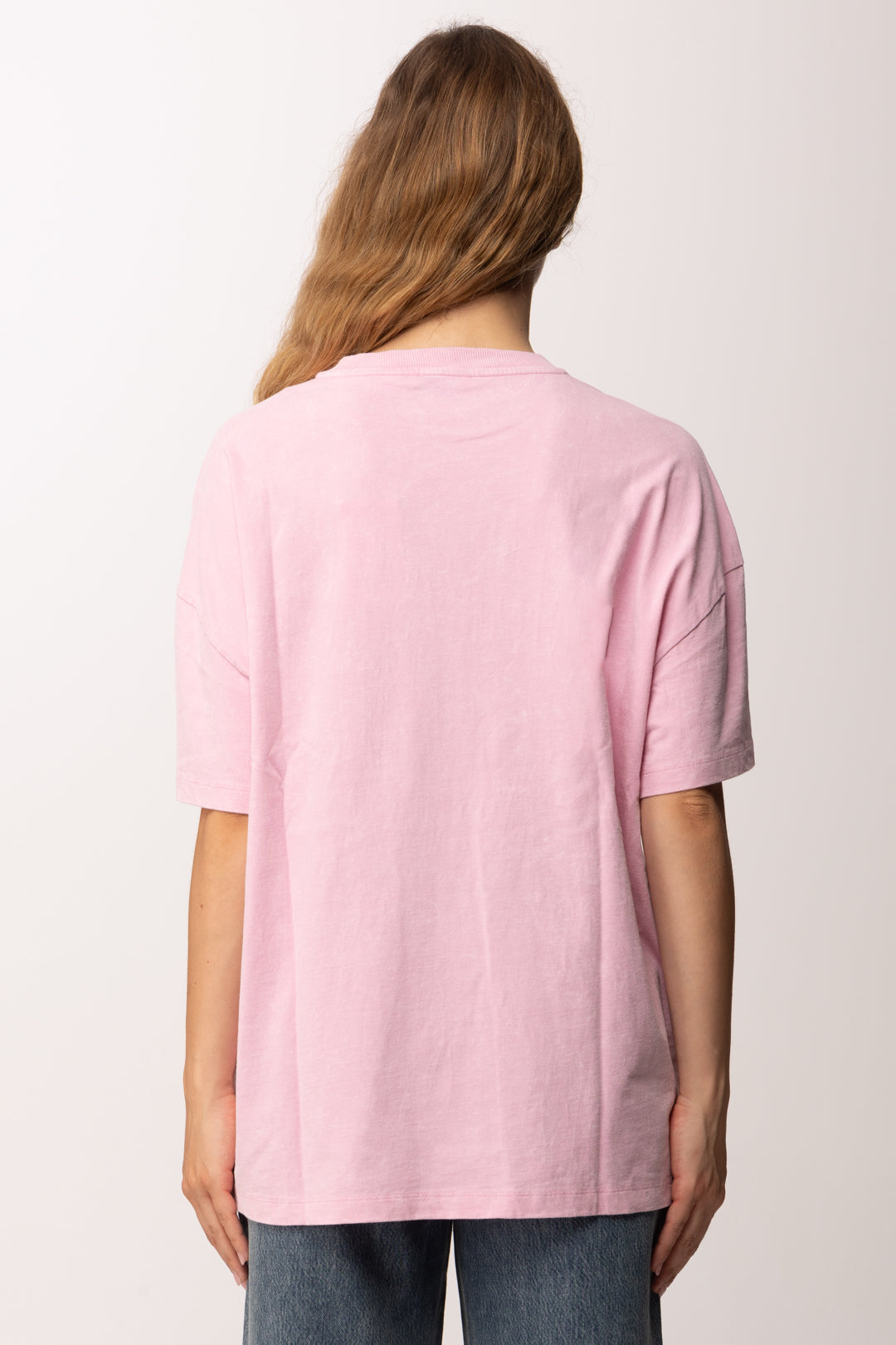 Patrizia Pepe T-shirt Over con Stampa Lettering 2M4552 J428 MARBLE SHELL LILAC