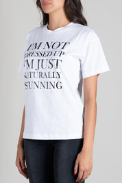 Elisabetta Franchi T-shirt Over In Jersey con Stampa Lettering MA03A66E2 GESSO