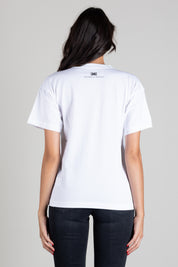 Elisabetta Franchi T-shirt Over In Jersey con Stampa Lettering MA03A66E2 GESSO