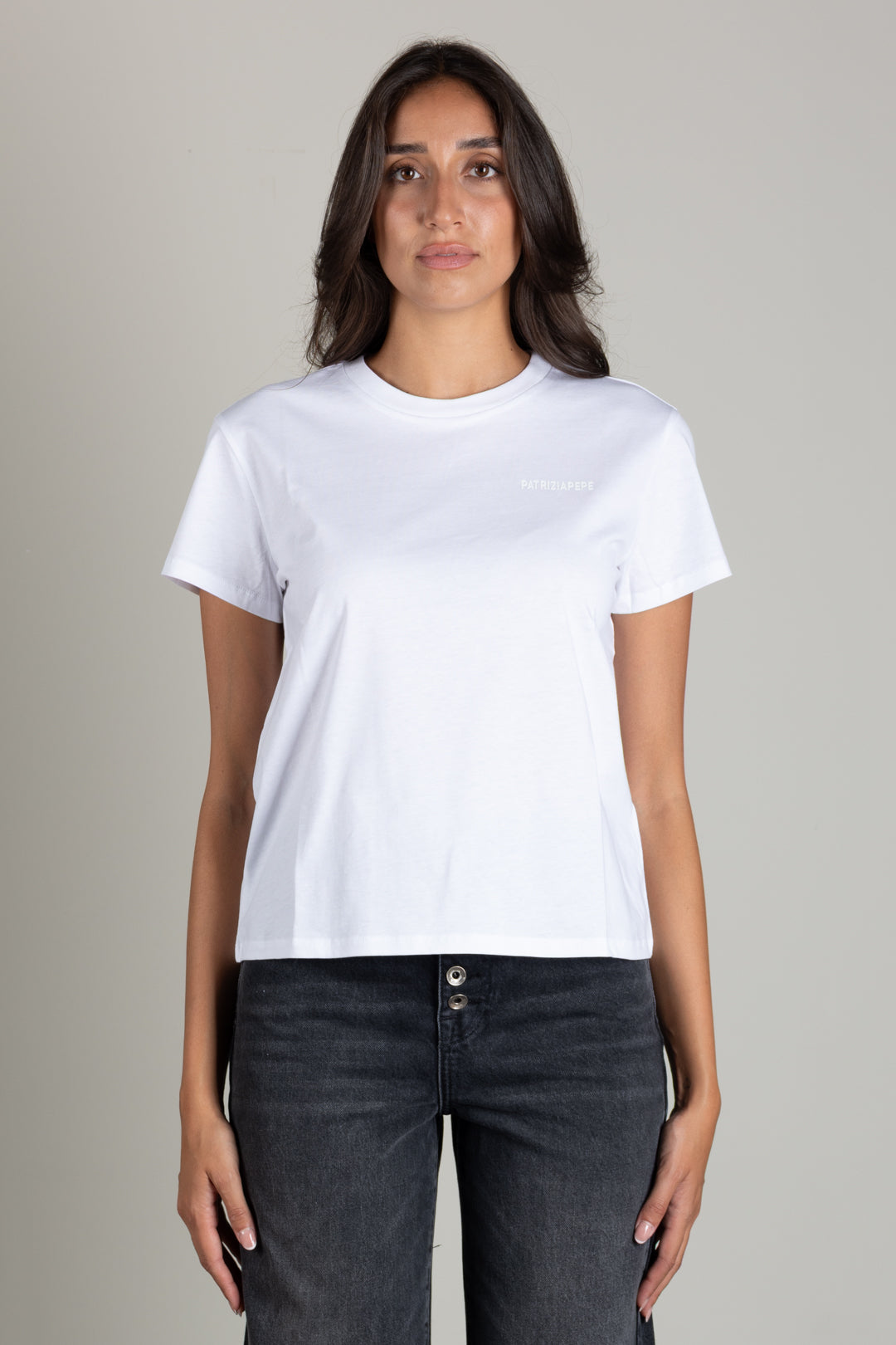 Patrizia Pepe T-shirt Regular Fit In Cotone 8M1543 J111 BIANCO OTTICO