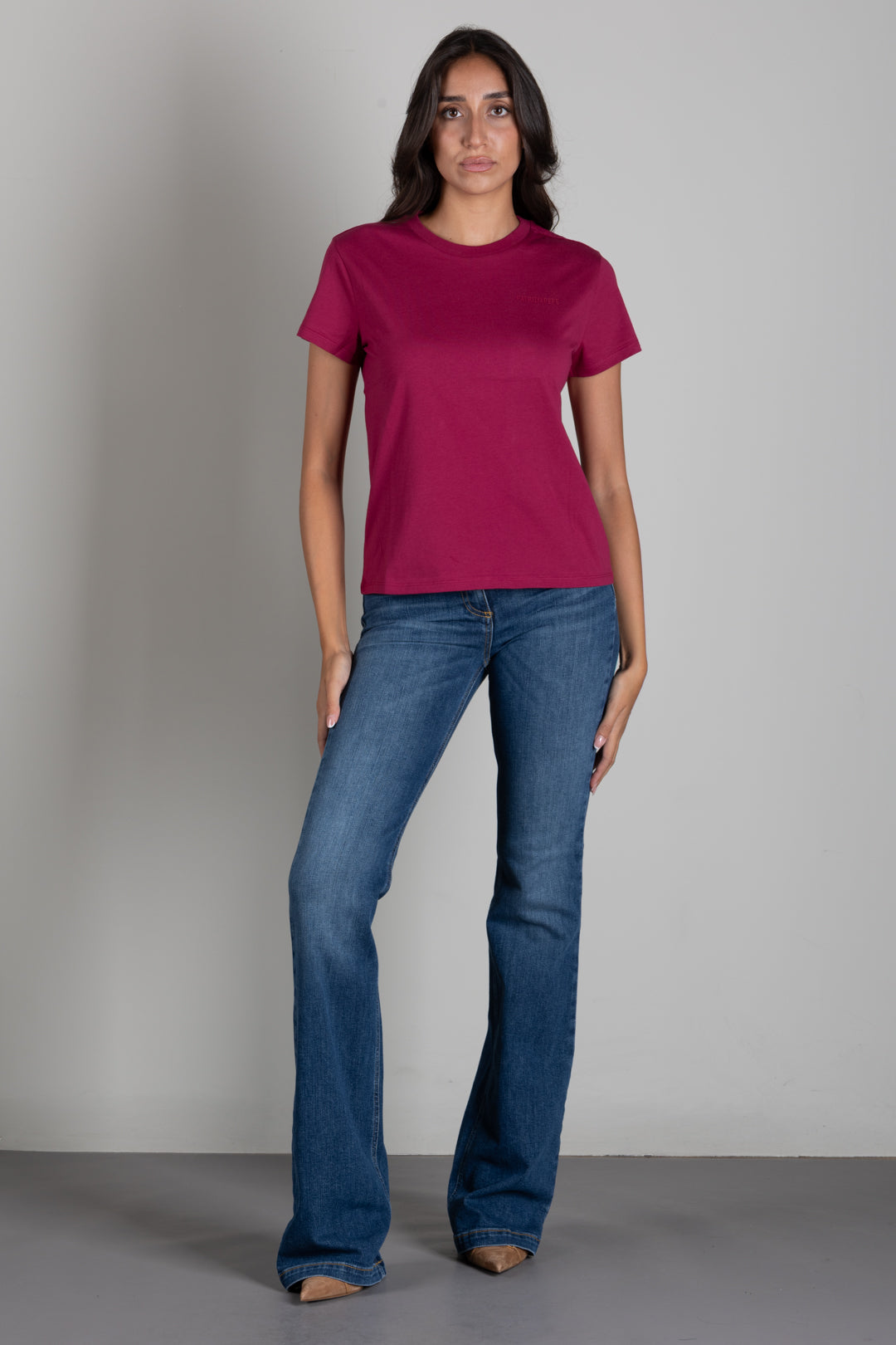 Patrizia Pepe T-shirt Regular Fit In Cotone 8M1543 J111 MARTIAN BURGUNDY