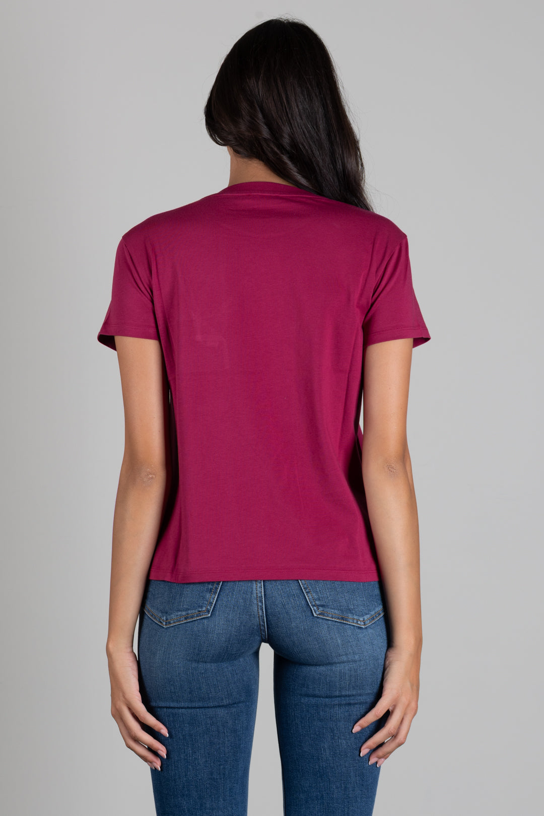Patrizia Pepe T-shirt Regular Fit In Cotone 8M1543 J111 MARTIAN BURGUNDY