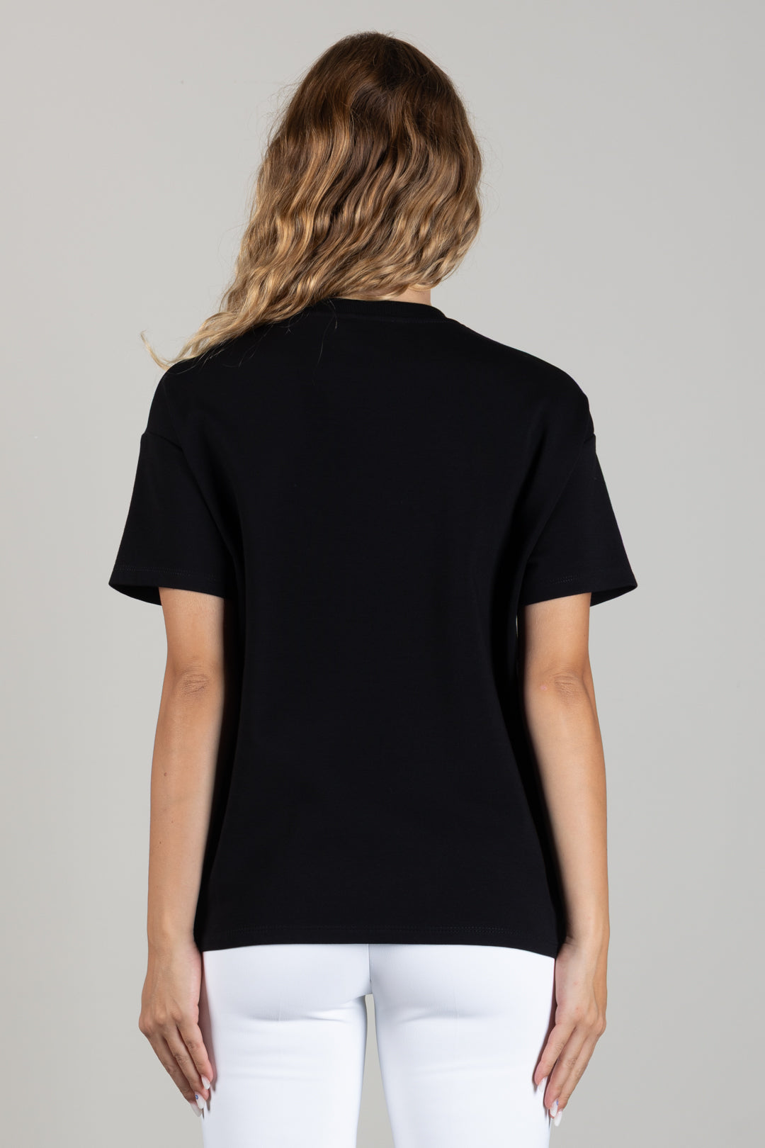 Elisabetta Franchi T-shirt Relaxed Fit con Taschino e Zip MA00166E2 NERO