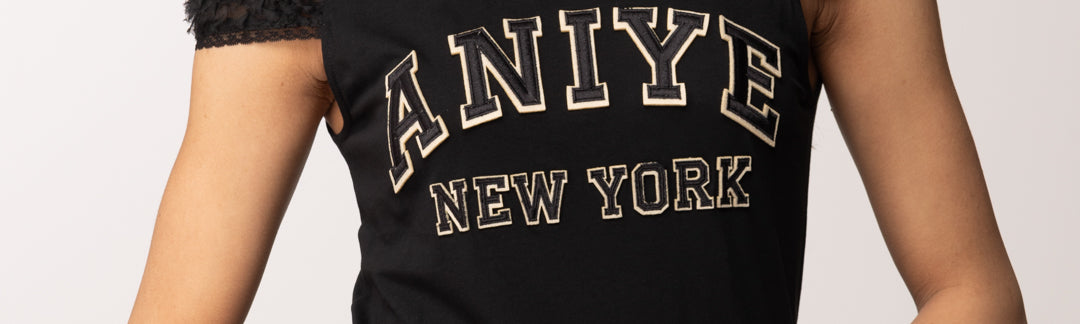Aniye By T-shirt Ricamo Logo con Maniche 3d In Tulle 185108 BLACK :PE26