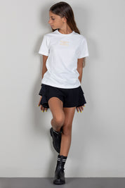 Elisabetta Franchi Bambina T-shit  con Logo Ricamato a Contrasto EFTS268CJE018.0204