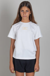 Elisabetta Franchi Bambina T-shit  con Logo Ricamato a Contrasto EFTS268CJE018.0204