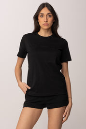 Elisabetta Franchi T-shirt con Applicazione Logo MA68P61E2 NERO