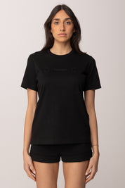 Elisabetta Franchi T-shirt con Applicazione Logo MA68P61E2 NERO