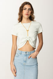 Elisabetta Franchi T-shirt con Arriccio e Collana MA00651E2 MENTA