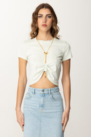 Elisabetta Franchi T-shirt con Arriccio e Collana MA00651E2 MENTA