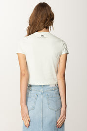 Elisabetta Franchi T-shirt con Arriccio e Collana MA00651E2 MENTA