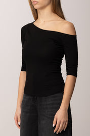 Twin-set T-shirt con Collo Asimmetrico 261AP2167 NERO