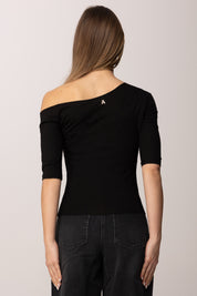 Twin-set T-shirt con Collo Asimmetrico 261AP2167 NERO
