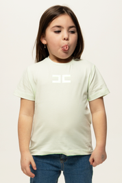Elisabetta Franchi Bambina T-shirt con Doppia C EFTS2370JE006 MENTA