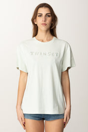 Twin-set T-shirt con Logo Ricamato 251TT2041 WATER GREEN