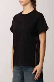 Elisabetta Franchi T-shirt con Logo Ricamato MA75P61E2 NERO