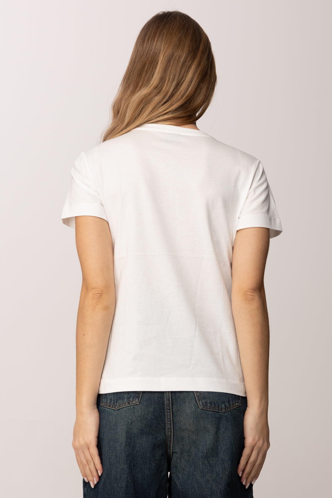 Pinko T-shirt con Maxi Logo Love Birds In Castoni 100535 A33F BIANCO-BIANCANEVE