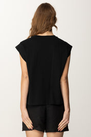 Twin-set T-shirt con Ricamo Floreale 251TP2073 NERO