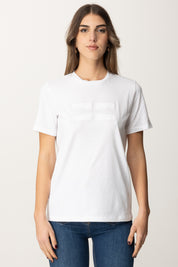 Elisabetta Franchi T-shirt con Ricamo Logo In Tinta MA00251E2 GESSO