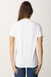 Elisabetta Franchi T-shirt con Ricamo Logo In Tinta MA00251E2 GESSO