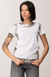 Patrizia Pepe T-shirt Effetto Metallizzato In Jersey 8M1703 J304 BIANCO