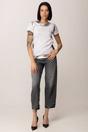 Patrizia Pepe T-shirt Effetto Metallizzato In Jersey 8M1703 J304 BIANCO