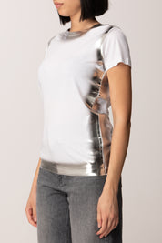 Patrizia Pepe T-shirt Effetto Metallizzato In Jersey 8M1703 J304 BIANCO