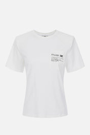 Elisabetta Franchi T-shirt In Jersey con Taschino Stampato MA02056E2 GESSO