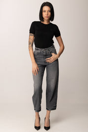 Patrizia Pepe T-shirt In Maglia con Logo Strass 8K0278 K128 BLACK LUREX FLY