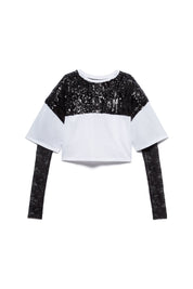 Aniye By T-shirt Rugby con Maniche In Pizzo 181471 BLACK