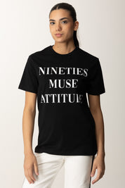 Elisabetta Franchi T-shirt Stampa Nineties Muse Attitude MA65D56E2 NERO