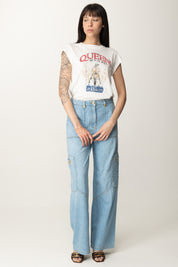 Pinko T-shirt Stampa Queen Of the Road 104603 A2DA BIANCO-BIANCANEVE