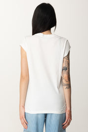 Pinko T-shirt Stampa Queen Of the Road 104603 A2DA BIANCO-BIANCANEVE