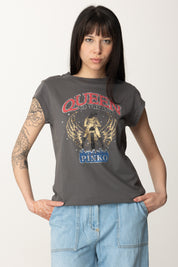 Pinko T-shirt Stampa Queen Of the Road 104603 A2DA GRIGIO-GABBIANO SCURO
