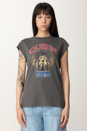 Pinko T-shirt Stampa Queen Of the Road 104603 A2DA GRIGIO-GABBIANO SCURO