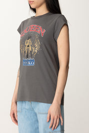 Pinko T-shirt Stampa Queen Of the Road 104603 A2DA GRIGIO-GABBIANO SCURO