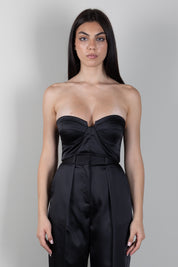 Elisabetta Franchi Top a Fascia In Raso Stretch TO06966E2 NERO