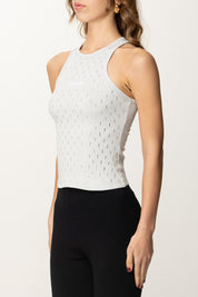 Patrizia Pepe Top Aderente con Micro Strass 8G0457 A033 GLASS GRAY