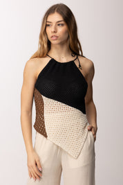 Akep Top Asimmetrico In Maglia Multicolor CNKD13073 NERO