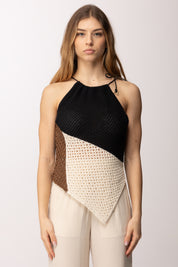 Akep Top Asimmetrico In Maglia Multicolor CNKD13073 NERO